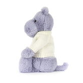Bashful Hippo with Personalized Cream Jumper