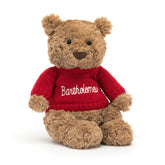 Bartholomew Bear with Personalized Red Jumper