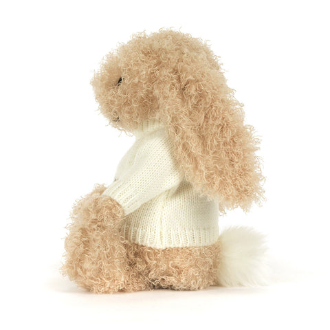 Bashful Luxe Bunny Curly with Personalized Cream Jumper