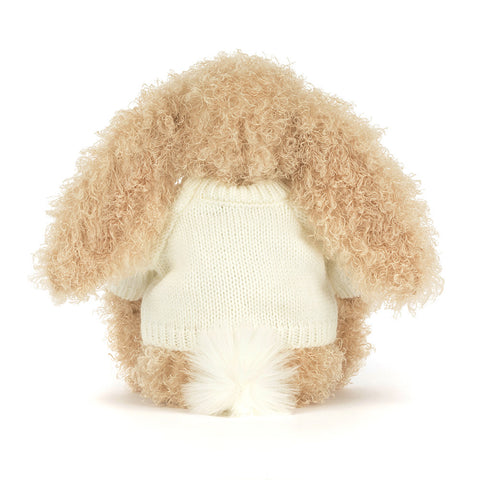 Bashful Luxe Bunny Curly with Personalized Cream Jumper