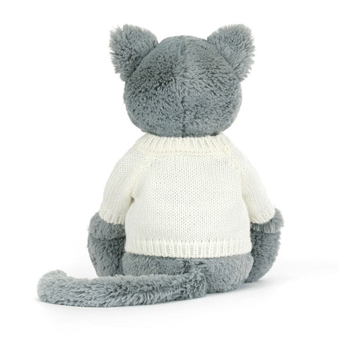 Bashful Kitten with Personalized Cream Jumper