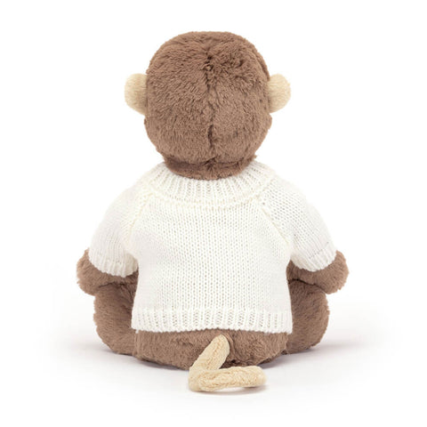 Bashful Monkey with Personalized Cream Jumper