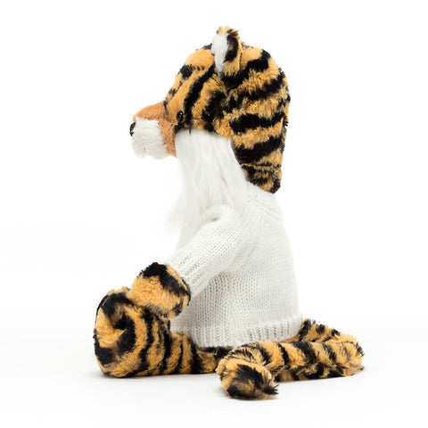 Bashful Tiger with Personalized Cream Jumper