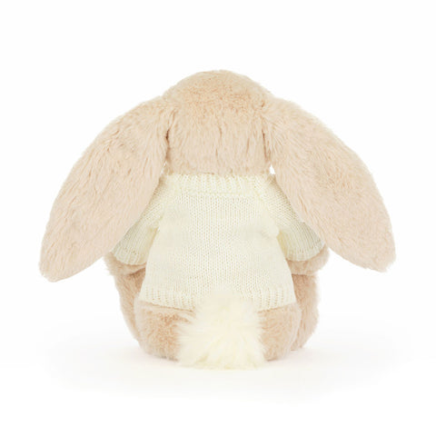 Bashful Luxe Bunny Willow with Personalized Cream Jumper