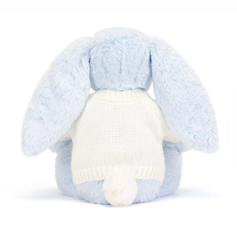 Bashful Blue Bunny with Personalized Cream Jumper