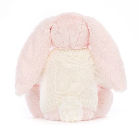 Bashful Pink Bunny with Personalized Cream Jumper