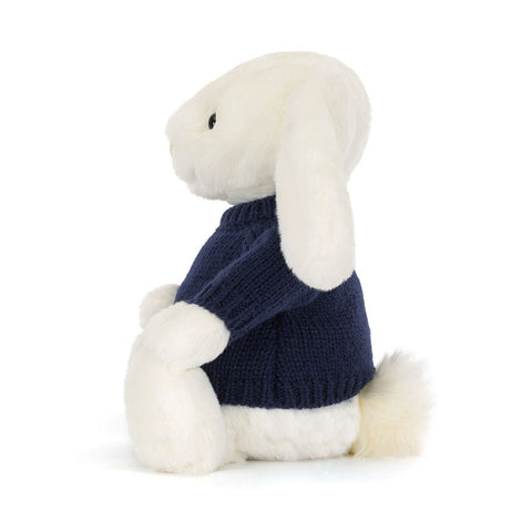 Bashful Luxe Bunny Luna with Personalized Navy Jumper