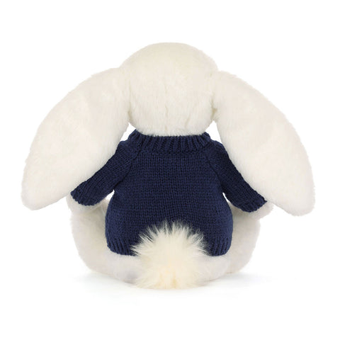 Bashful Luxe Bunny Luna with Personalized Navy Jumper