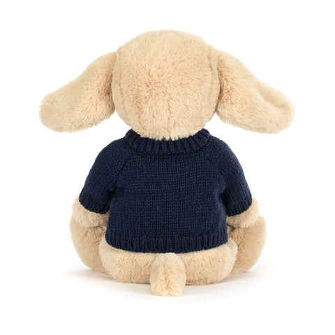 Bashful Luxe Puppy Orlando with Personalized Navy Jumper