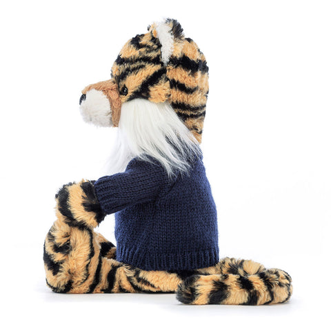 Bashful Tiger with Personalized Navy Jumper