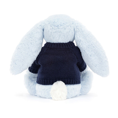 Bashful Blue Bunny with Personalized Navy Jumper