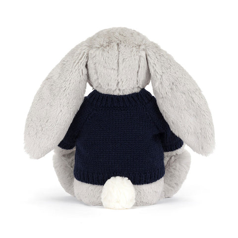 Blossom Silver Bunny 'Bloom' with Personalized Navy Jumper