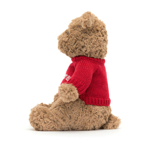 Bartholomew Bear with Personalized Red Jumper