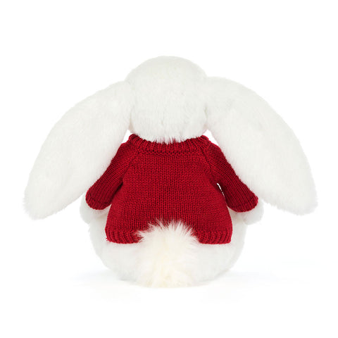 Bashful Luxe Bunny Luna with Personalized Red Jumper