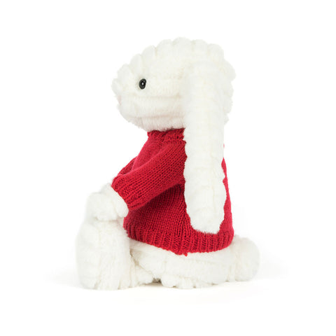 Bashful Luxe Bunny Nimbus with Personalized Red Jumper