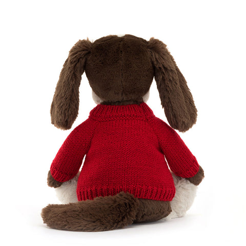 Bashful Fudge Puppy with Personalized Red Jumper