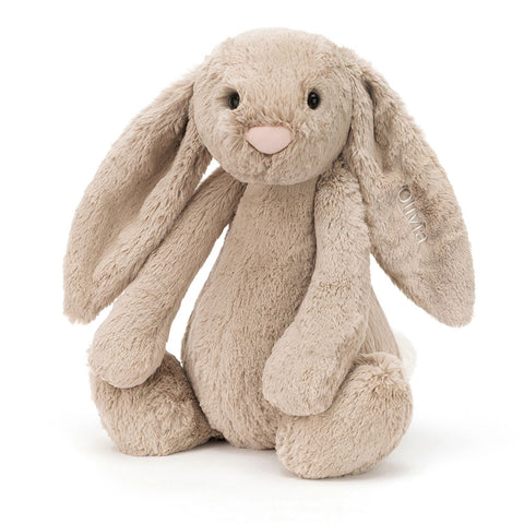 Personalized Bashful Beige Bunny Huge