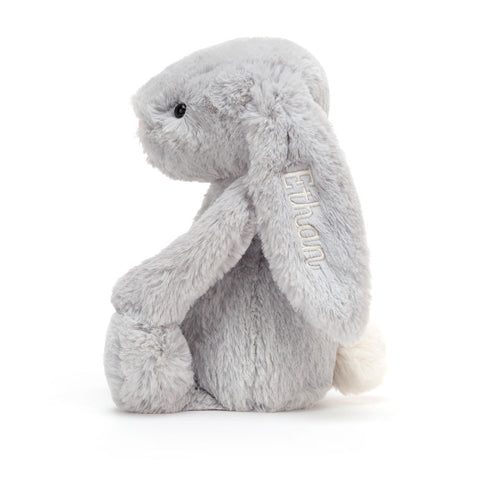 Personalized Bashful Silver Bunny Medium