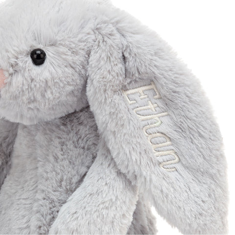 Personalized Bashful Silver Bunny Medium