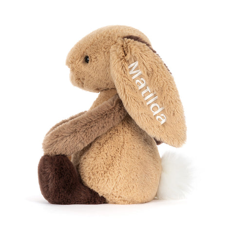 Personalized Bashful Patchwork Brown Bunny Original